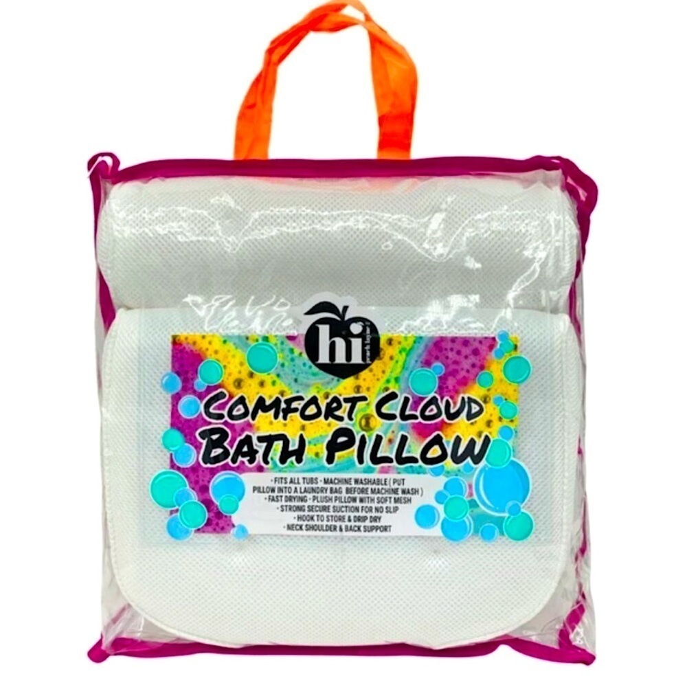 Hi Peach Layne Comfort Cloud Bath Pillow in White